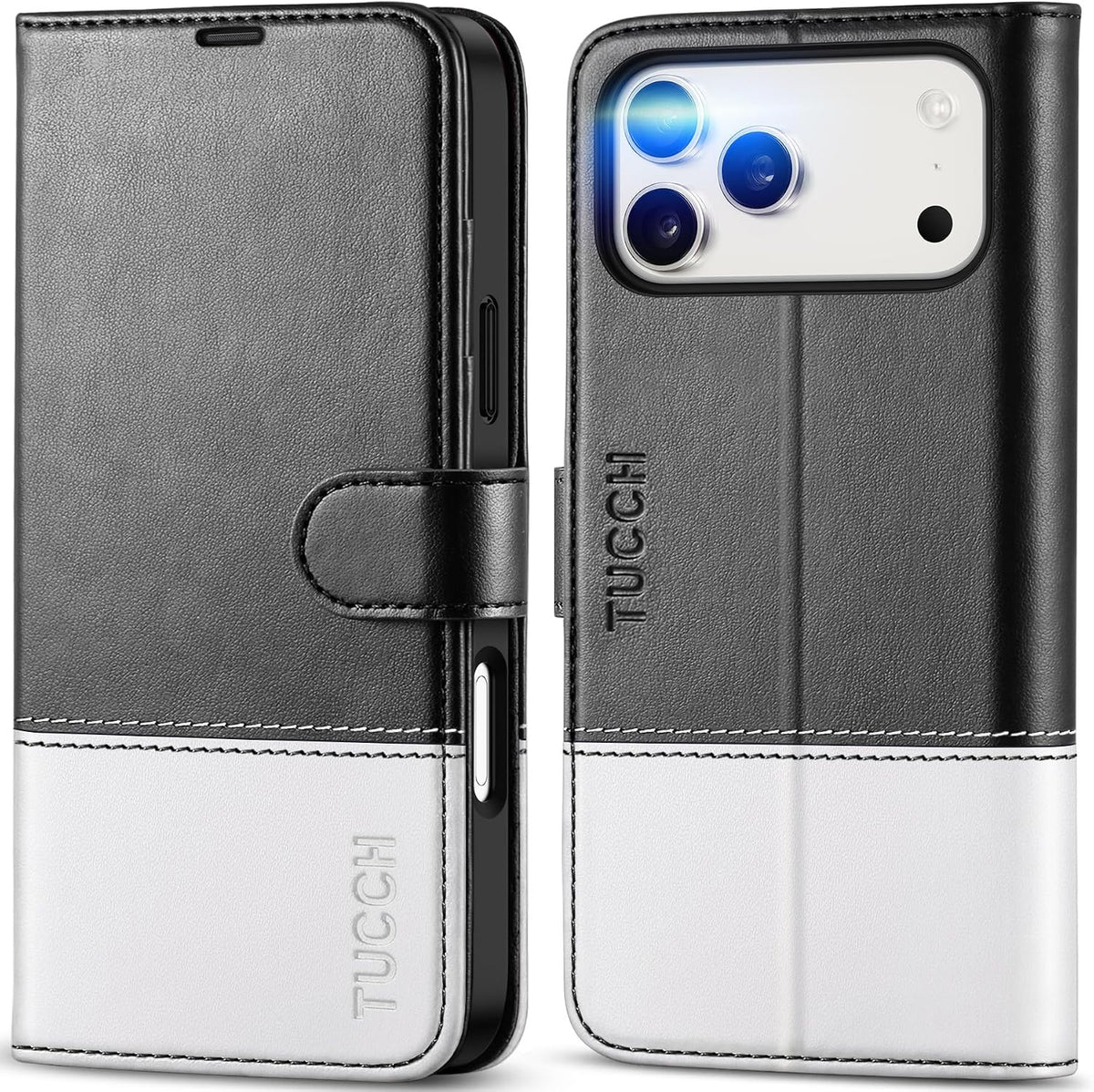 Wallet Case for Iphone 18 Pro Max/17 Pro Max, Stand, Black & White