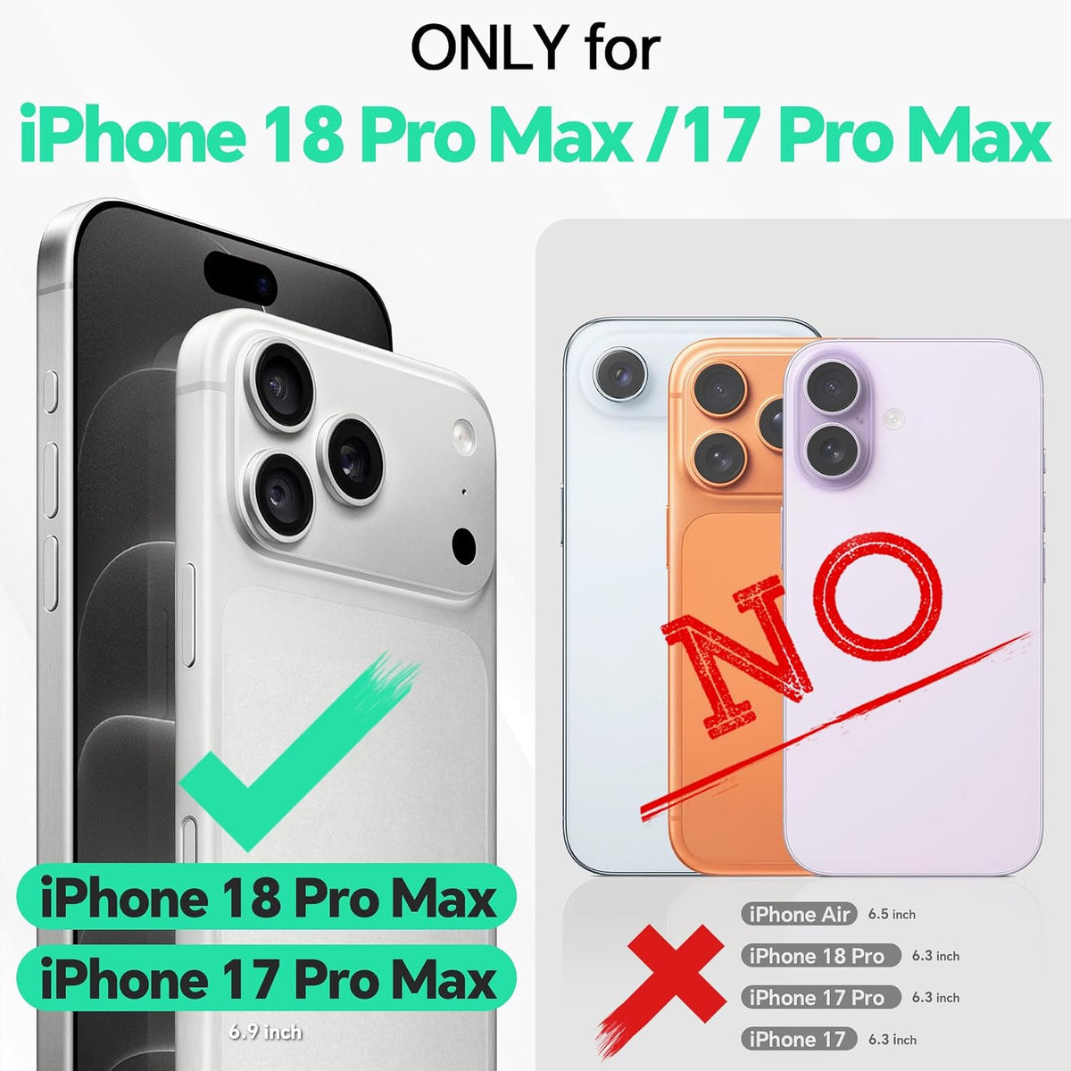 Wallet Case for Iphone 18 Pro Max/17 Pro Max, Stand, Black & White