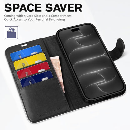 Wallet Case for Iphone 18 Pro Max/17 Pro Max, Stand, Black & White