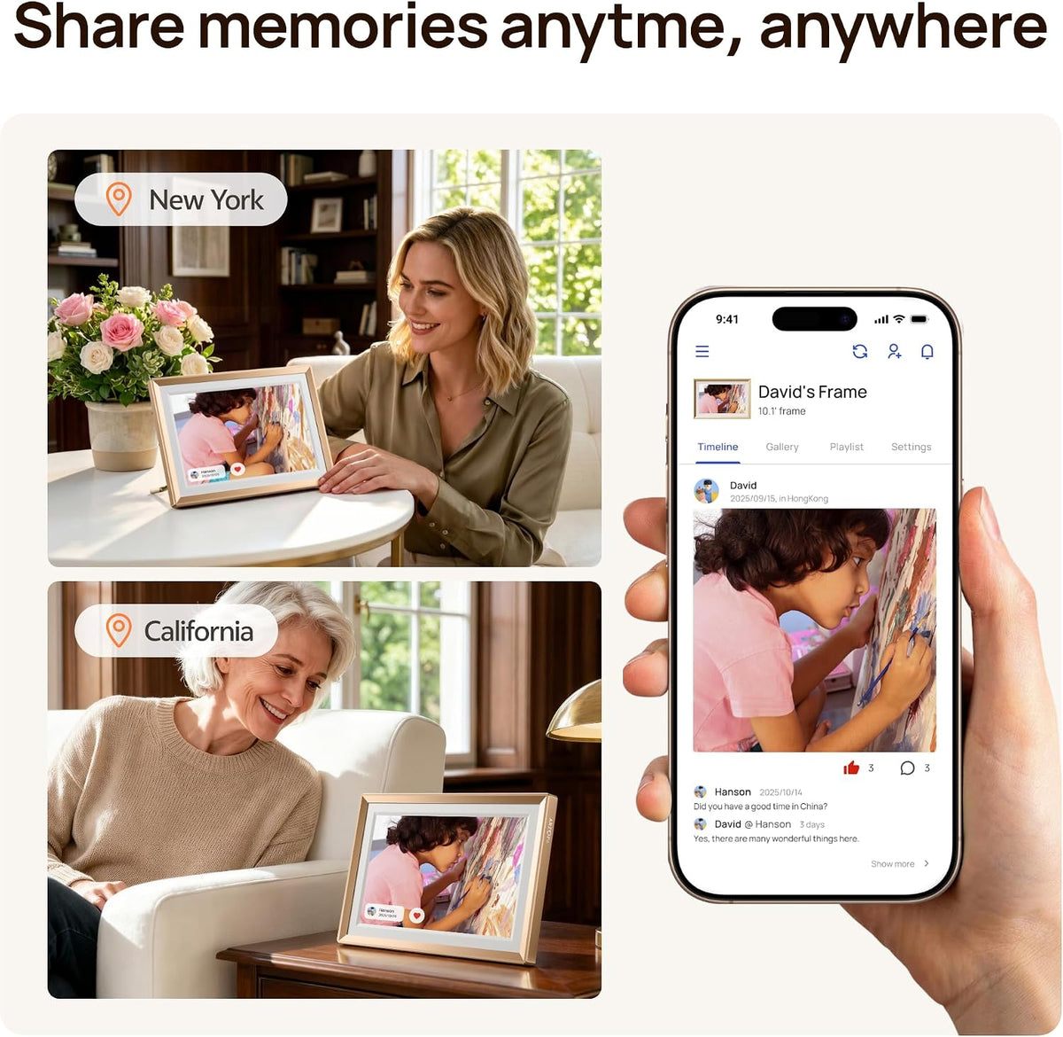 D10 Metal Digital Picture Frame Free Cloud Storage No Subscription 10.1" HD Anti-Glare Touchscreen Load Photos & Videos from Phone Ideal for Thoughtful Gifting Exquisite - Champagne Gold