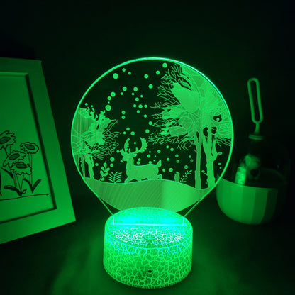 Christmas Elk Snow in Winter Lava Lamps 3D LED RGB Battery USB Night Lights Birthday Gift Bedroom Table Desk Decoration for Home