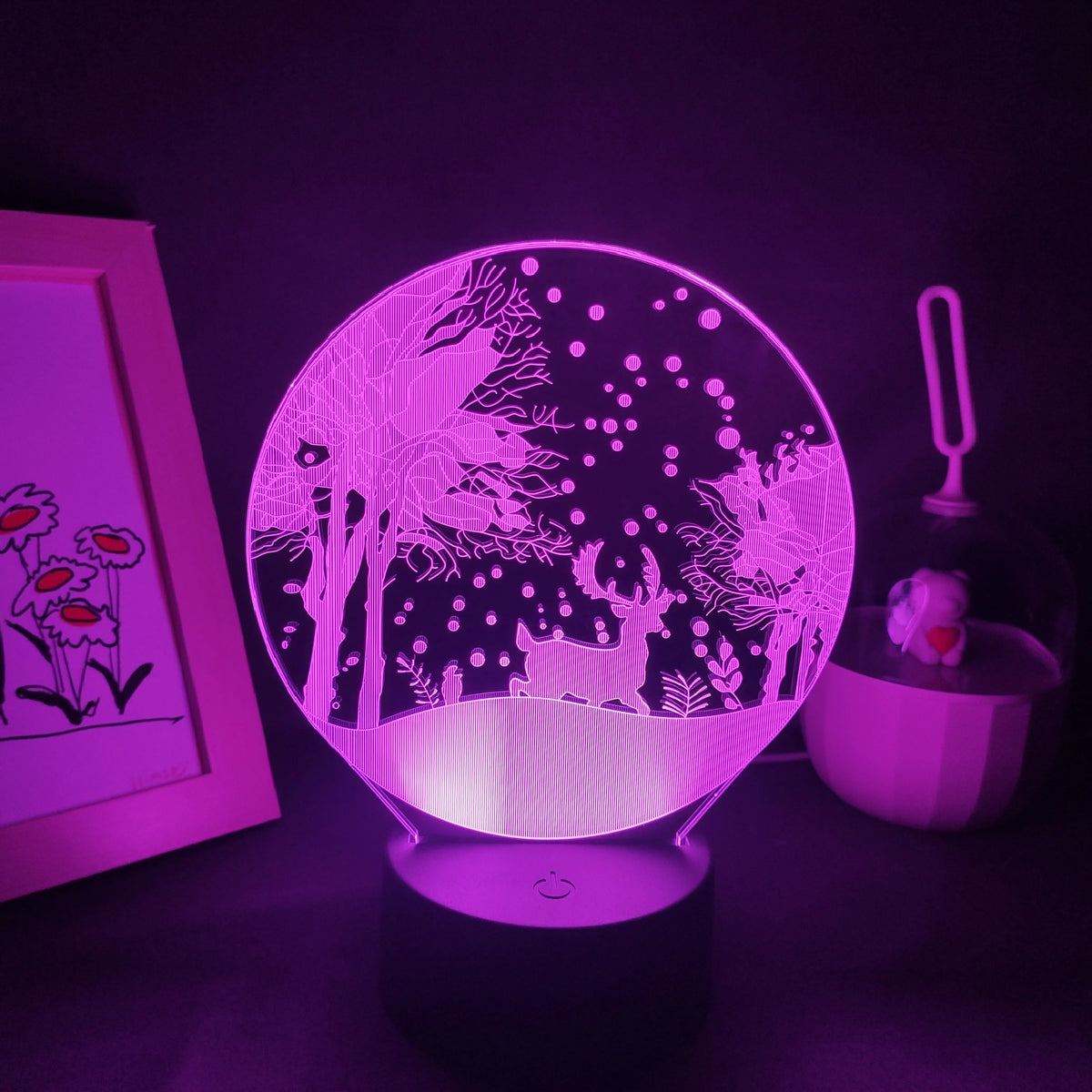 Christmas Elk Snow in Winter Lava Lamps 3D LED RGB Battery USB Night Lights Birthday Gift Bedroom Table Desk Decoration for Home