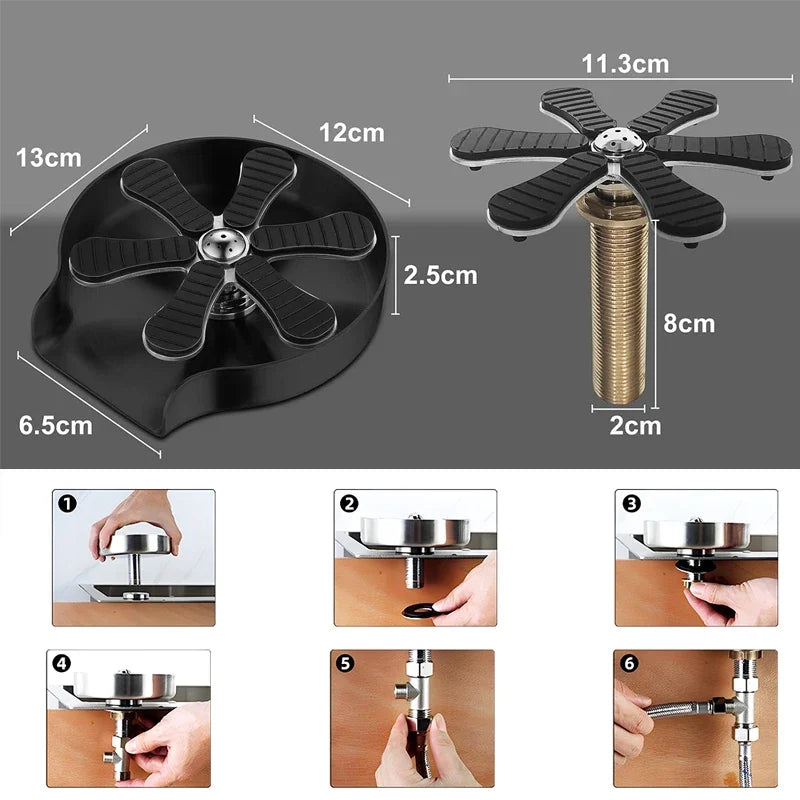 Faucet Glass Rinser High Pressure Cup Washer for Kitchen Sink Glass Beer Coffee Milk Tea Cup Cleaner Bar Accessories Clean Tool