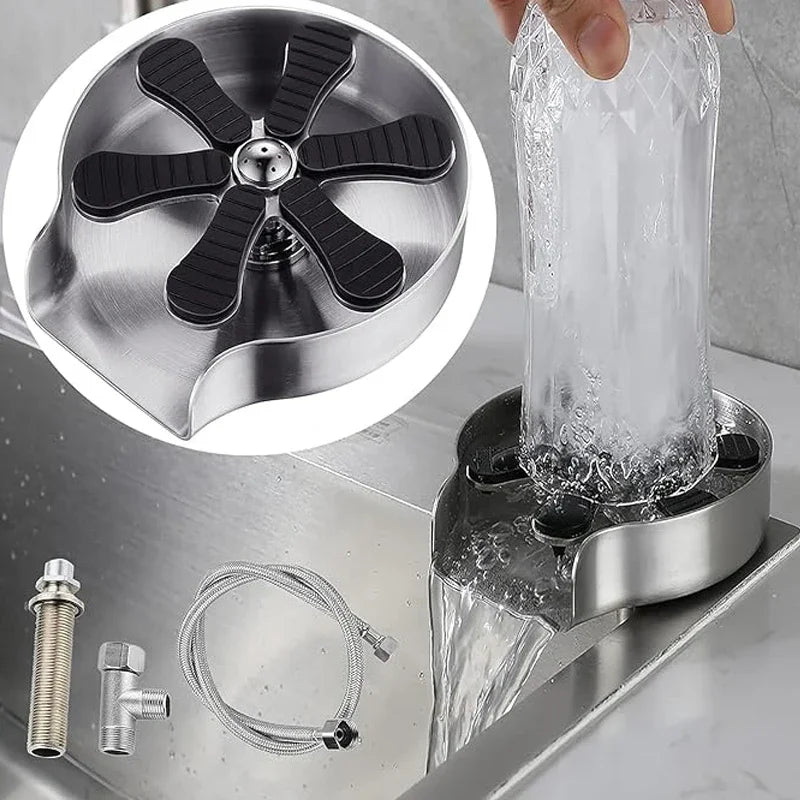 Faucet Glass Rinser High Pressure Cup Washer for Kitchen Sink Glass Beer Coffee Milk Tea Cup Cleaner Bar Accessories Clean Tool