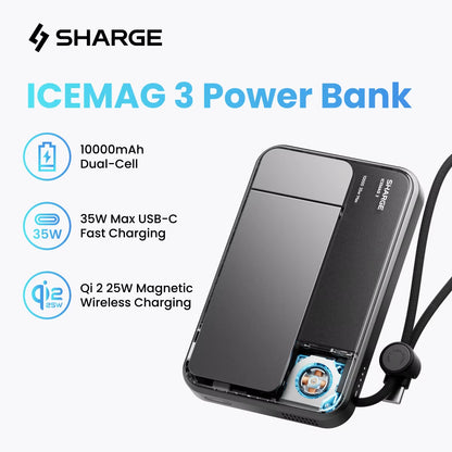 Qi 2.2 25W Power Bank Wireless Fast Charge 10000Mah Type C Cable for Magsafe Portable Charger External Battery