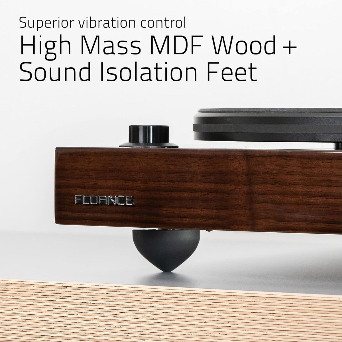 RT82 Reference High Fidelity Vinyl Turntable Record Player with Ortofon OM10 Cartridge, Speed Control Motor, High Mass MDF Wood Plinth, Vibration Isolation Feet - Piano White